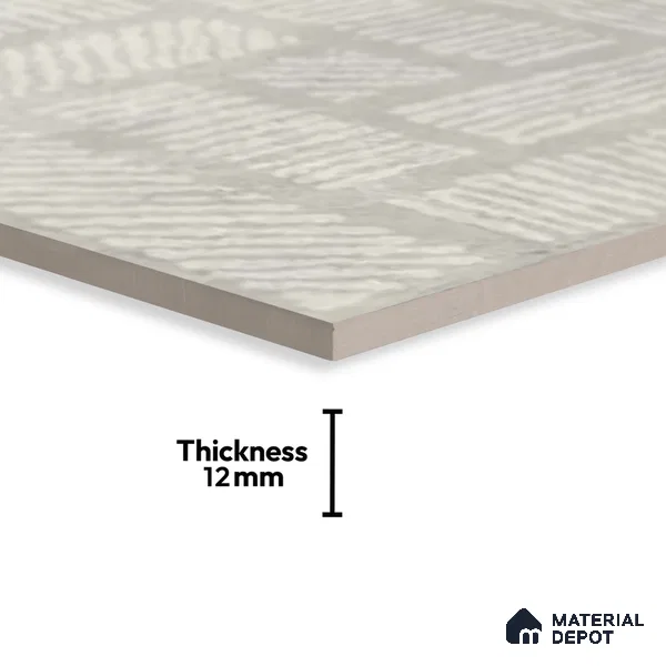 Stone Floor Tile TL 10103 D Modulo Cemento Decor 10 x 10 inch Matte Finish Vitrified Anti Skid Tile - 12 mm | 8 Random Design | Suitable For Balcony, Patio, Bathroom