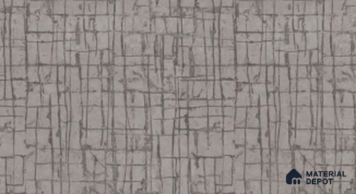 203005 | Brown Cracked Crosshatch Non Woven Patterned Wallpaper - 10 Meter x 21 Inches, 57.41 Sq. Ft. (Min. 15% Wastage)