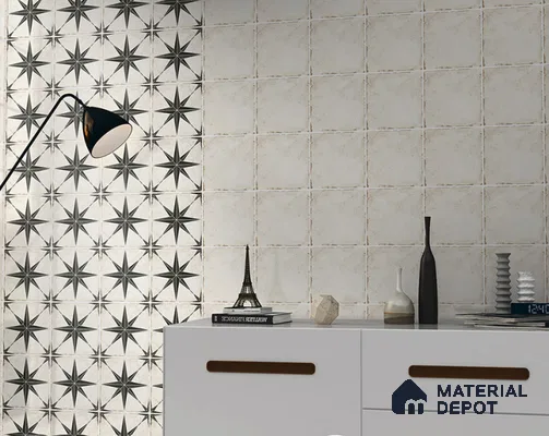 20M003122LT Tile Gres Da Vinci Digital & Luster Printing Series 200x200 mm Colour Tile - 8 mm | Please Expect a Slight Variation of Pattern (Sample)