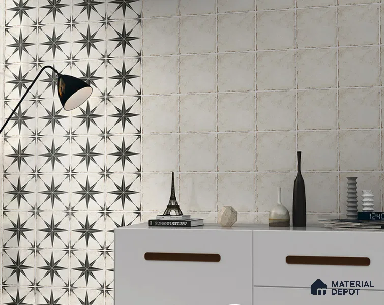 20M003122LT Tile Gres Da Vinci Digital & Luster Printing Series 200x200 mm Colour Tile - 8 mm | Please Expect a Slight Variation of Pattern (Sample)