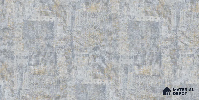 220195 | Blue & Beige Patchwork Grid Non Woven Patterned Wallpaper - 10 Meter x 21 Inches, 57.41 Sq. Ft. (Min. 15% Wastage)