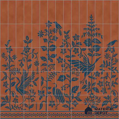 Handmade Third Fired Wall Tile TL 13347 Madhuvan 222 x 72 mm Matte Finish Vitrified Tile - 9 mm | Suitable For Living Room, Bedroom, Dining Area