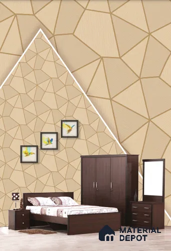 22501 | 10 Meter x 21 Inches Geometric Look Wallpaper - 57.41 Sq. Ft. | Minimum 15% wastage during installation