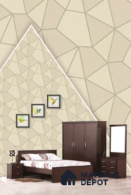 22503 | 10 Meter x 21 Inches Geometric Look Wallpaper - 57.41 Sq. Ft. | Minimum 15% wastage during installation