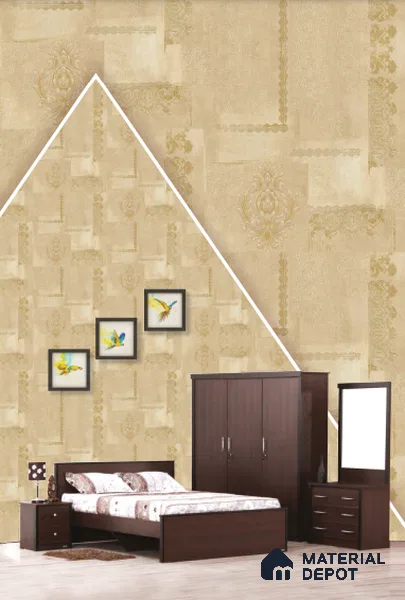 22509 | 10 Meter x 21 Inches Damask Look Wallpaper - 57.41 Sq. Ft. | Minimum 15% wastage during installation
