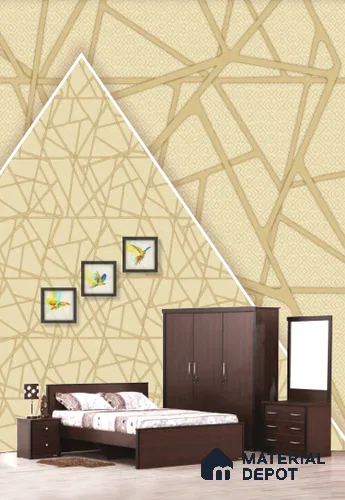 22547 | 10 Meter x 21 Inches Geometric Look Wallpaper - 57.41 Sq. Ft. | Minimum 15% wastage during installation