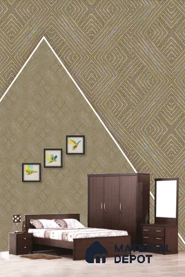 22576 | Olive Gold Diamond Lattice Patterned Wallpaper - 10 Meter x 21 Inches, 57.41 Sq. Ft. (Min. 15% Wastage)