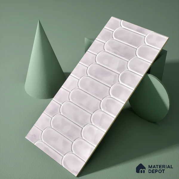Faux Subway Wall Tile TL 04686 B Popsicle Solara Pseudo Grey 2 ft x 1 ft Ceramic Glossy Finish - 9 mm | Suitable For Kitchen, Bathroom Walls and Backsplashes | Please Expect a Slight Variation of Pattern (Sample)