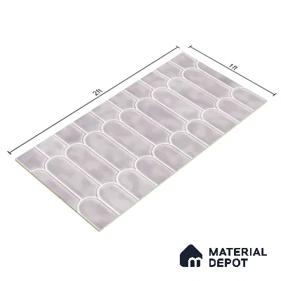 Faux Subway Wall Tile TL 04686 B Popsicle Solara Pseudo Grey 2 ft x 1 ft Ceramic Glossy Finish - 9 mm | Suitable For Kitchen, Bathroom Walls and Backsplashes | Please Expect a Slight Variation of Pattern (Sample)