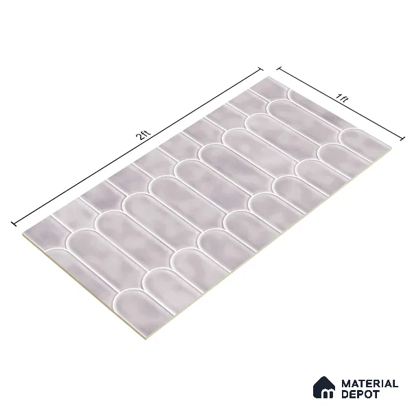 Faux Subway Wall Tile TL 04686 B Popsicle Solara Pseudo Grey 2 ft x 1 ft Ceramic Glossy Finish - 9 mm | Suitable For Kitchen, Bathroom Walls and Backsplashes | Please Expect a Slight Variation of Pattern (Sample)