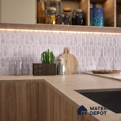 Faux Subway Wall Tile TL 04686 B Popsicle Solara Pseudo Grey 2 ft x 1 ft Ceramic Glossy Finish - 9 mm | Suitable For Kitchen, Bathroom Walls and Backsplashes | Please Expect a Slight Variation of Pattern (Sample)