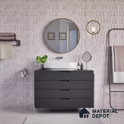 Faux Subway Wall Tile TL 04686 B Popsicle Solara Pseudo Grey 2 ft x 1 ft Ceramic Glossy Finish - 9 mm | Suitable For Kitchen, Bathroom Walls and Backsplashes | Please Expect a Slight Variation of Pattern (Sample)