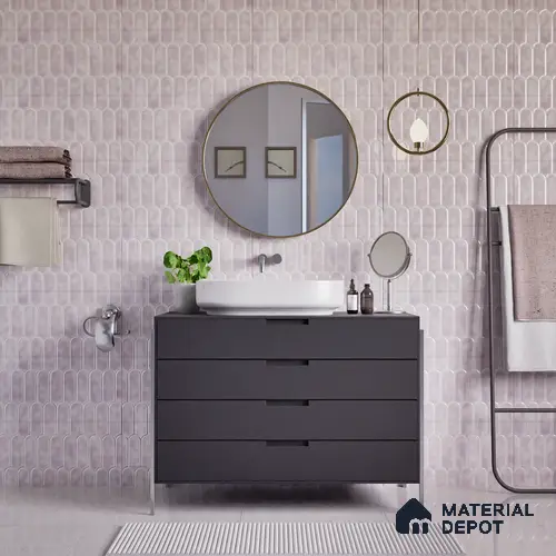 Faux Subway Wall Tile TL 04686 B Popsicle Solara Pseudo Grey 2 ft x 1 ft Ceramic Glossy Finish - 9 mm | Suitable For Kitchen, Bathroom Walls and Backsplashes | Please Expect a Slight Variation of Pattern