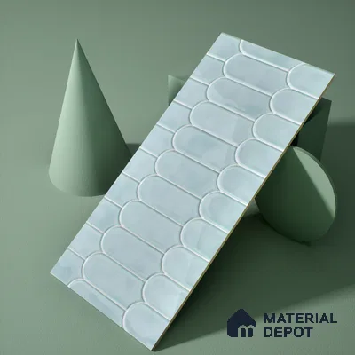 Faux Subway Wall Tile TL 04686 C Popsicle Solara Skylar Blue 2 ft x 1 ft Ceramic Glossy Finish - 9 mm | Suitable For Kitchen, Bathroom Walls and Backsplashes | Please Expect a Slight Variation of Pattern (Sample)