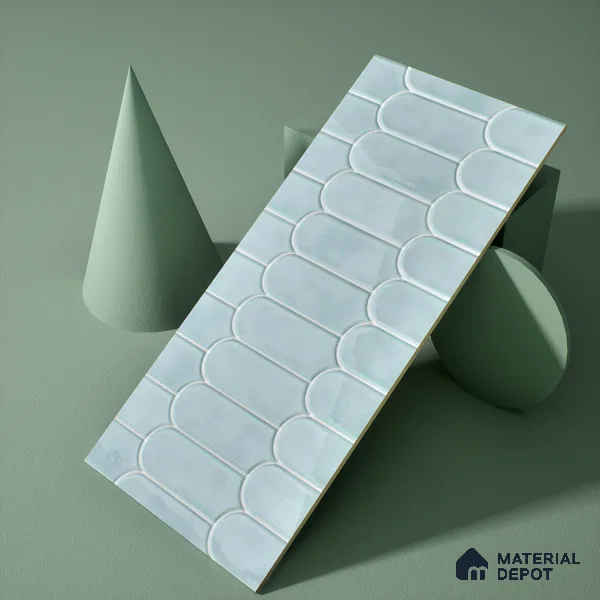 Faux Subway Wall Tile TL 04686 C Popsicle Solara Skylar Blue 2 ft x 1 ft Ceramic Glossy Finish - 9 mm | Suitable For Kitchen, Bathroom Walls and Backsplashes | Please Expect a Slight Variation of Pattern (Sample)
