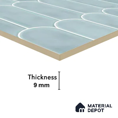 Faux Subway Wall Tile TL 04686 C Popsicle Solara Skylar Blue 2 ft x 1 ft Ceramic Glossy Finish - 9 mm | Suitable For Kitchen, Bathroom Walls and Backsplashes | Please Expect a Slight Variation of Pattern (Sample)