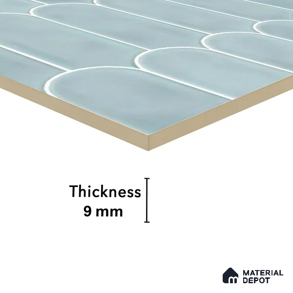 Faux Subway Wall Tile TL 04686 C Popsicle Solara Skylar Blue 2 ft x 1 ft Ceramic Glossy Finish - 9 mm | Suitable For Kitchen, Bathroom Walls and Backsplashes | Please Expect a Slight Variation of Pattern (Sample)