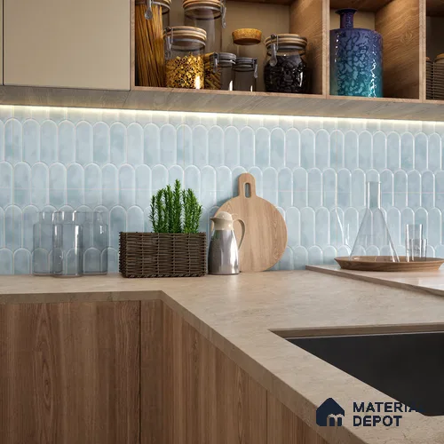 Faux Subway Wall Tile TL 04686 C Popsicle Solara Skylar Blue 2 ft x 1 ft Ceramic Glossy Finish - 9 mm | Suitable For Kitchen, Bathroom Walls and Backsplashes | Please Expect a Slight Variation of Pattern