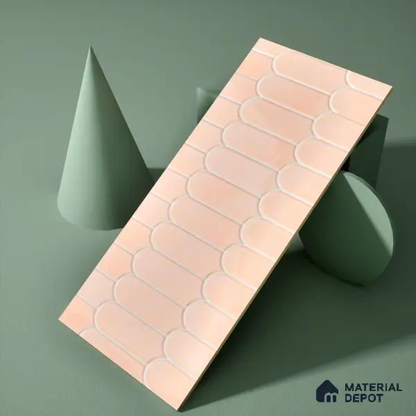 Faux Subway Wall Tile TL 04686 D Popsicle Solara Mauve Pink 2 ft x 1 ft Ceramic Glossy Finish - 9 mm | Suitable For Kitchen, Bathroom Walls and Backsplashes | Please Expect a Slight Variation of Pattern