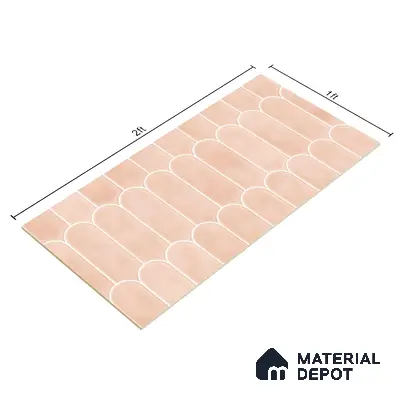 Faux Subway Wall Tile TL 04686 D Popsicle Solara Mauve Pink 2 ft x 1 ft Ceramic Glossy Finish - 9 mm | Suitable For Kitchen, Bathroom Walls and Backsplashes | Please Expect a Slight Variation of Pattern