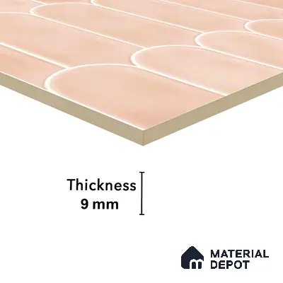 Faux Subway Wall Tile TL 04686 D Popsicle Solara Mauve Pink 2 ft x 1 ft Ceramic Glossy Finish - 9 mm | Suitable For Kitchen, Bathroom Walls and Backsplashes | Please Expect a Slight Variation of Pattern