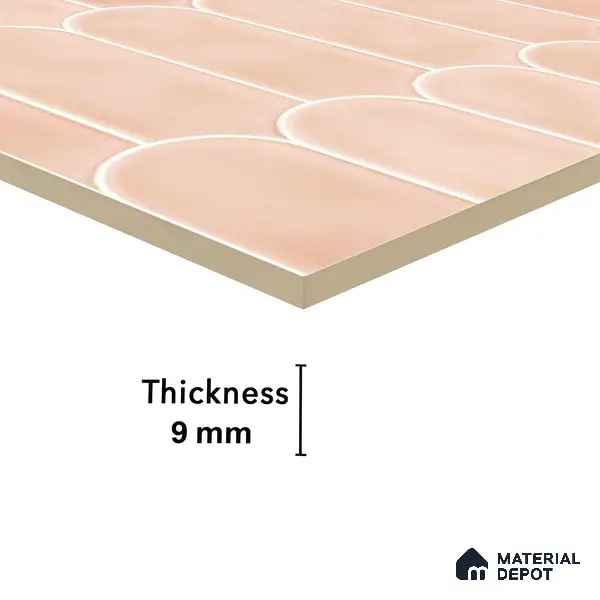 Faux Subway Wall Tile TL 04686 D Popsicle Solara Mauve Pink 2 ft x 1 ft Ceramic Glossy Finish - 9 mm | Suitable For Kitchen, Bathroom Walls and Backsplashes | Please Expect a Slight Variation of Pattern