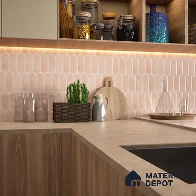 Faux Subway Wall Tile TL 04686 D Popsicle Solara Mauve Pink 2 ft x 1 ft Ceramic Glossy Finish - 9 mm | Suitable For Kitchen, Bathroom Walls and Backsplashes | Please Expect a Slight Variation of Pattern