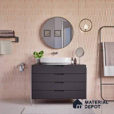 Faux Subway Wall Tile TL 04686 D Popsicle Solara Mauve Pink 2 ft x 1 ft Ceramic Glossy Finish - 9 mm | Suitable For Kitchen, Bathroom Walls and Backsplashes | Please Expect a Slight Variation of Pattern