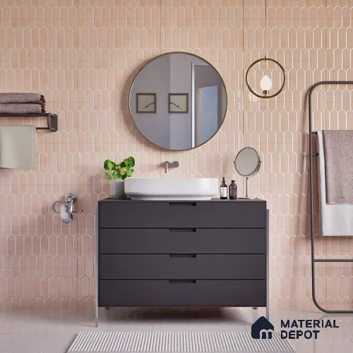 Faux Subway Wall Tile TL 04686 D Popsicle Solara Mauve Pink 2 ft x 1 ft Ceramic Glossy Finish - 9 mm | Suitable For Kitchen, Bathroom Walls and Backsplashes | Please Expect a Slight Variation of Pattern