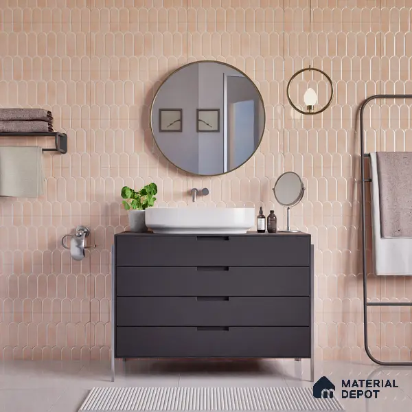 Faux Subway Wall Tile TL 04686 D Popsicle Solara Mauve Pink 2 ft x 1 ft Ceramic Glossy Finish - 9 mm | Suitable For Kitchen, Bathroom Walls and Backsplashes | Please Expect a Slight Variation of Pattern