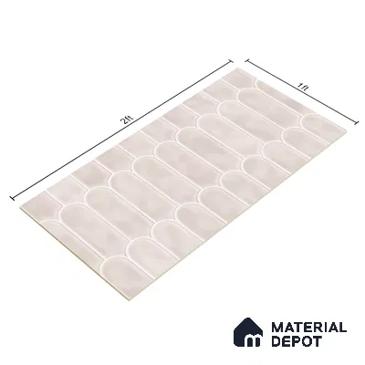Faux Subway Wall Tile TL 04686 E Popsicle Solara Coralito Pink 2 ft x 1 ft Ceramic Glossy Finish - 9 mm | Suitable For Kitchen, Bathroom Walls and Backsplashes | Please Expect a Slight Variation of Pattern