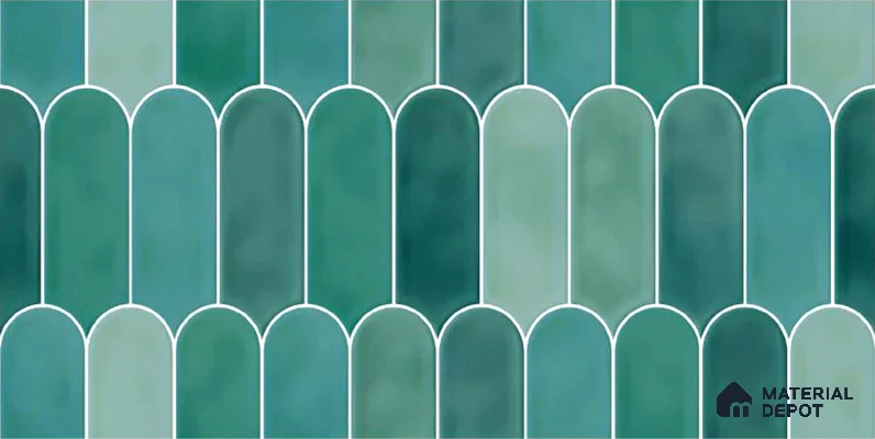 Faux Subway Wall Tile TL 04686 F Popsicle Solara Nashville Mixed Green 2 ft x 1 ft Ceramic Glossy Finish - 9 mm | Suitable For Kitchen, Bathroom Walls and Backsplashes | Please Expect a Slight Variation of Pattern (Sample)