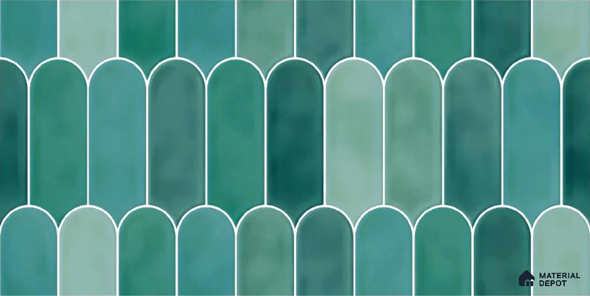 Faux Subway Wall Tile TL 04686 F Popsicle Solara Nashville Mixed Green 2 ft x 1 ft Ceramic Glossy Finish - 9 mm | Suitable For Kitchen, Bathroom Walls and Backsplashes | Please Expect a Slight Variation of Pattern (Sample)