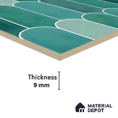Faux Subway Wall Tile TL 04686 F Popsicle Solara Nashville Mixed Green 2 ft x 1 ft Ceramic Glossy Finish - 9 mm | Suitable For Kitchen, Bathroom Walls and Backsplashes | Please Expect a Slight Variation of Pattern (Sample)