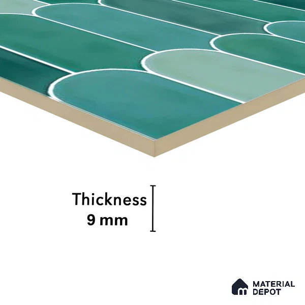 Faux Subway Wall Tile TL 04686 F Popsicle Solara Nashville Mixed Green 2 ft x 1 ft Ceramic Glossy Finish - 9 mm | Suitable For Kitchen, Bathroom Walls and Backsplashes | Please Expect a Slight Variation of Pattern (Sample)