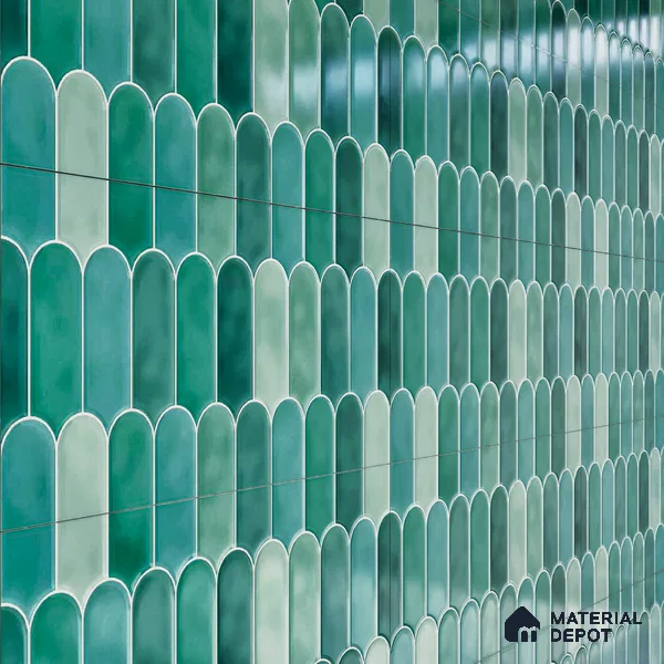 Faux Subway Wall Tile TL 04686 F Popsicle Solara Nashville Mixed Green 2 ft x 1 ft Ceramic Glossy Finish - 9 mm | Suitable For Kitchen, Bathroom Walls and Backsplashes | Please Expect a Slight Variation of Pattern (Sample)
