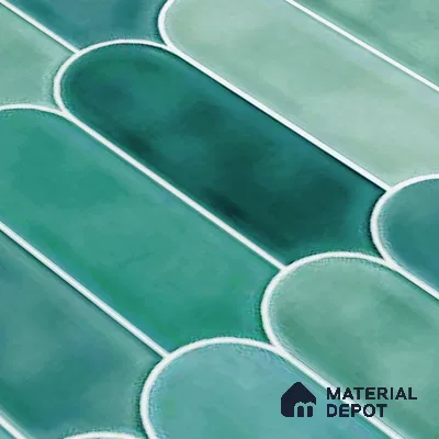 Faux Subway Wall Tile TL 04686 F Popsicle Solara Nashville Mixed Green 2 ft x 1 ft Ceramic Glossy Finish - 9 mm | Suitable For Kitchen, Bathroom Walls and Backsplashes | Please Expect a Slight Variation of Pattern (Sample)