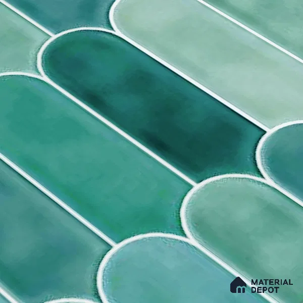 Faux Subway Wall Tile TL 04686 F Popsicle Solara Nashville Mixed Green 2 ft x 1 ft Ceramic Glossy Finish - 9 mm | Suitable For Kitchen, Bathroom Walls and Backsplashes | Please Expect a Slight Variation of Pattern (Sample)