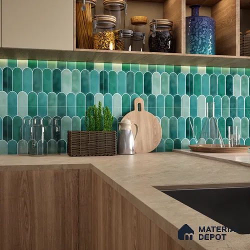 Faux Subway Wall Tile TL 04686 F Popsicle Solara Nashville Mixed Green 2 ft x 1 ft Ceramic Glossy Finish - 9 mm | Suitable For Kitchen, Bathroom Walls and Backsplashes | Please Expect a Slight Variation of Pattern