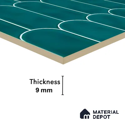 Faux Subway Wall Tile TL 04686 Popsicle Solara Aqua Blue 2 ft x 1 ft Ceramic Glossy Finish - 9 mm | Suitable For Kitchen, Bathroom Walls and Backsplashes | Please Expect a Slight Variation of Pattern (Sample)