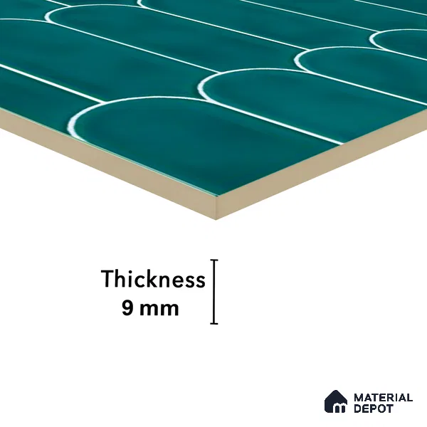 Faux Subway Wall Tile TL 04686 Popsicle Solara Aqua Blue 2 ft x 1 ft Ceramic Glossy Finish - 9 mm | Suitable For Kitchen, Bathroom Walls and Backsplashes | Please Expect a Slight Variation of Pattern (Sample)