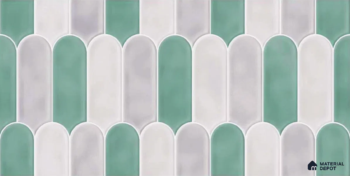 Faux Subway Wall Tile TL 04686 G Popsicle Solara Nashville Mixed White 2 ft x 1 ft Ceramic Glossy Finish - 9 mm | Suitable For Kitchen, Bathroom Walls and Backsplashes | Please Expect a Slight Variation of Pattern