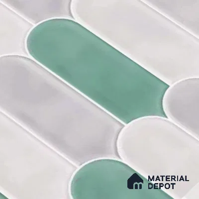 Faux Subway Wall Tile TL 04686 G Popsicle Solara Nashville Mixed White 2 ft x 1 ft Ceramic Glossy Finish - 9 mm | Suitable For Kitchen, Bathroom Walls and Backsplashes | Please Expect a Slight Variation of Pattern