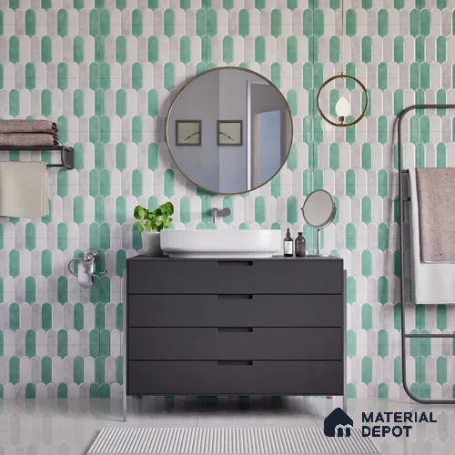 Faux Subway Wall Tile TL 04686 G Popsicle Solara Nashville Mixed White 2 ft x 1 ft Ceramic Glossy Finish - 9 mm | Suitable For Kitchen, Bathroom Walls and Backsplashes | Please Expect a Slight Variation of Pattern