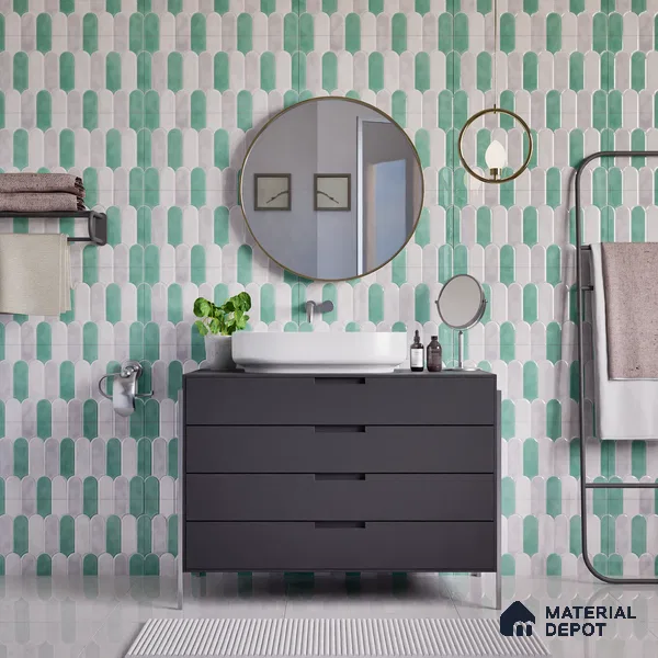 Faux Subway Wall Tile TL 04686 G Popsicle Solara Nashville Mixed White 2 ft x 1 ft Ceramic Glossy Finish - 9 mm | Suitable For Kitchen, Bathroom Walls and Backsplashes | Please Expect a Slight Variation of Pattern