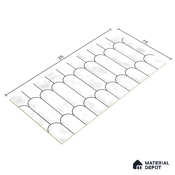 Faux Subway Wall Tile TL 04686 H Popsicle Solara Lilac White 2 ft x 1 ft Ceramic Glossy Finish - 9 mm | Suitable For Kitchen, Bathroom Walls and Backsplashes | Please Expect a Slight Variation of Pattern (Sample)