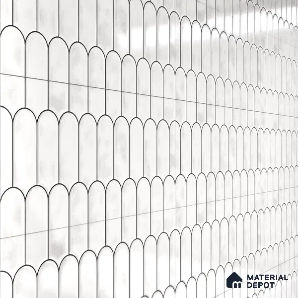 Faux Subway Wall Tile TL 04686 H Popsicle Solara Lilac White 2 ft x 1 ft Ceramic Glossy Finish - 9 mm | Suitable For Kitchen, Bathroom Walls and Backsplashes | Please Expect a Slight Variation of Pattern (Sample)