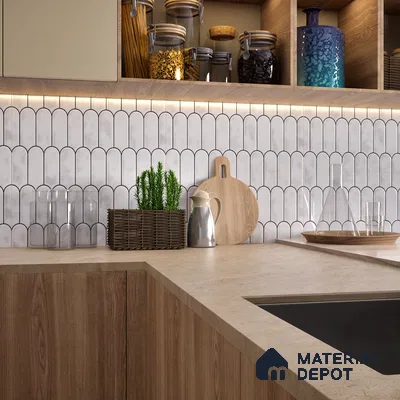 Faux Subway Wall Tile TL 04686 H Popsicle Solara Lilac White 2 ft x 1 ft Ceramic Glossy Finish - 9 mm | Suitable For Kitchen, Bathroom Walls and Backsplashes | Please Expect a Slight Variation of Pattern (Sample)