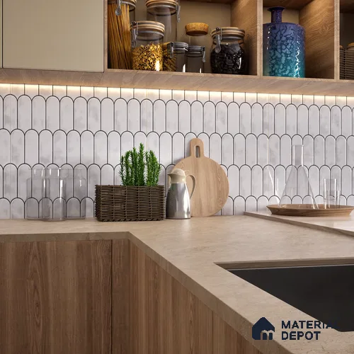 Faux Subway Wall Tile TL 04686 H Popsicle Solara Lilac White 2 ft x 1 ft Ceramic Glossy Finish - 9 mm | Suitable For Kitchen, Bathroom Walls and Backsplashes | Please Expect a Slight Variation of Pattern