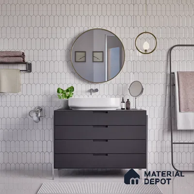 Faux Subway Wall Tile TL 04686 H Popsicle Solara Lilac White 2 ft x 1 ft Ceramic Glossy Finish - 9 mm | Suitable For Kitchen, Bathroom Walls and Backsplashes | Please Expect a Slight Variation of Pattern (Sample)